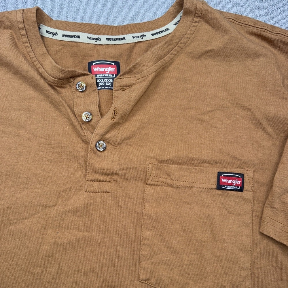 Wrangler Workwear Men's Short Sleeve Pocket Henley T-Shirt 2XL (50-52)